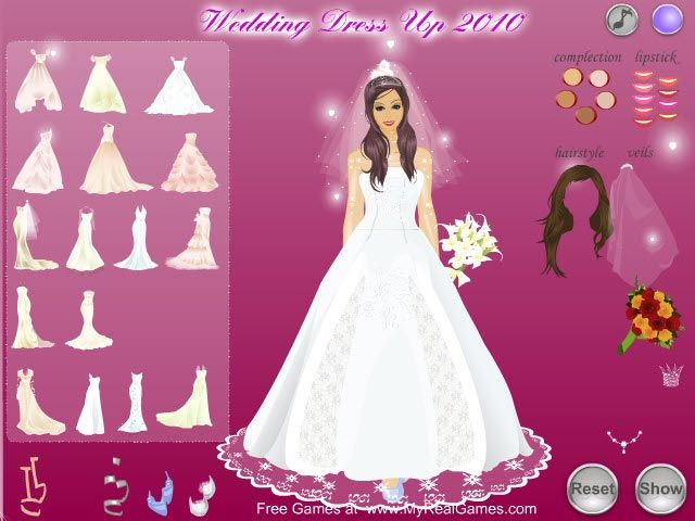 bride wedding dress up games