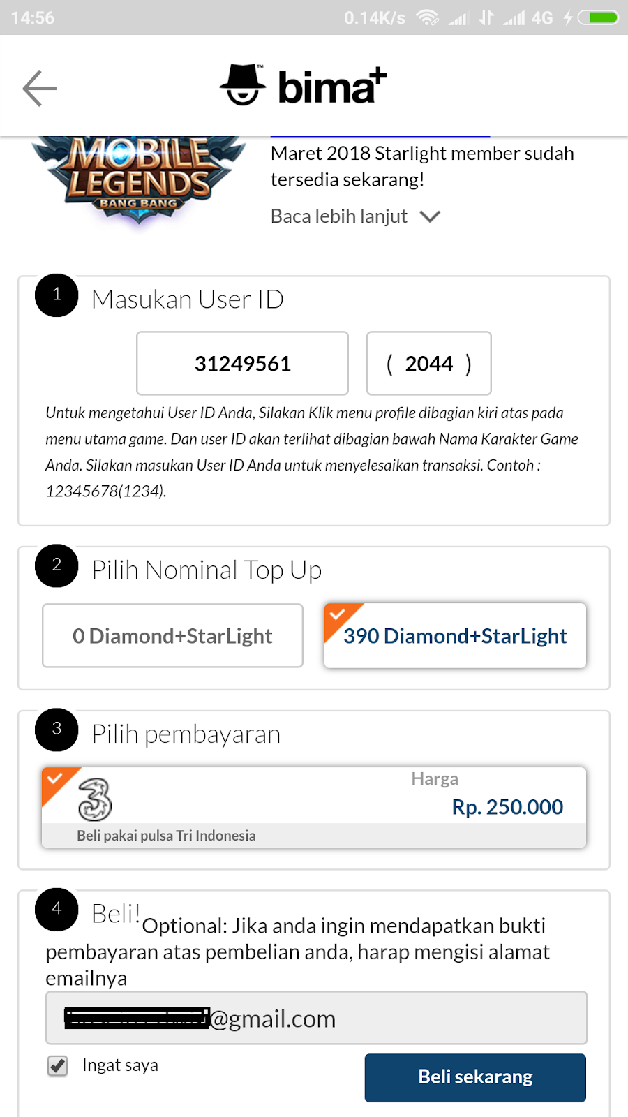 cara top up diamond ml lewat pulsa 3