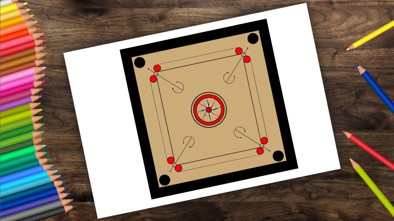 carrom board indoor games drawing images for kids