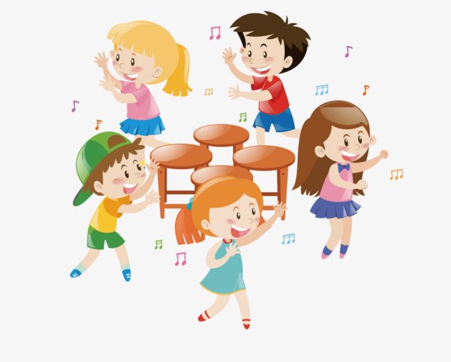 cartoon kids dancing png