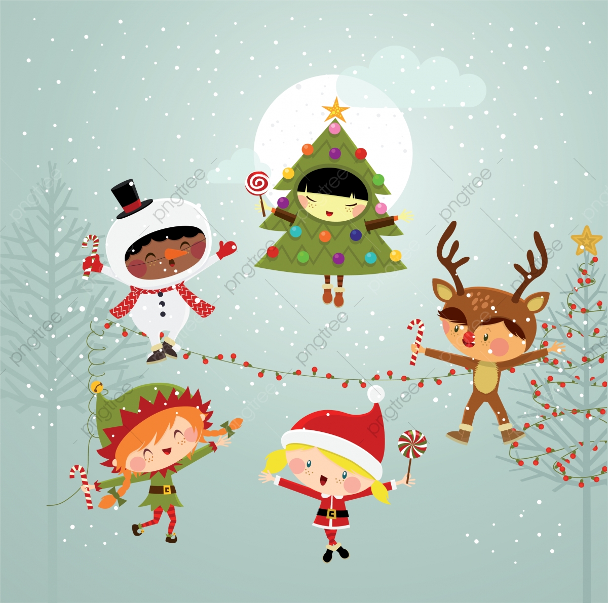 christmas kids background png