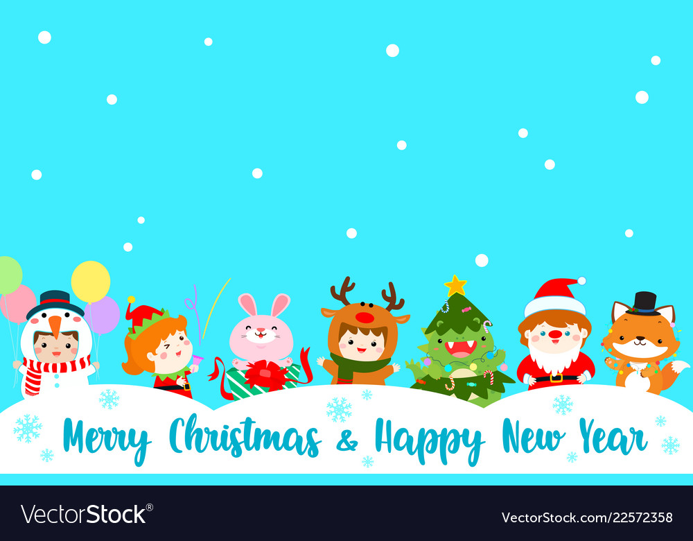 christmas kids background vector