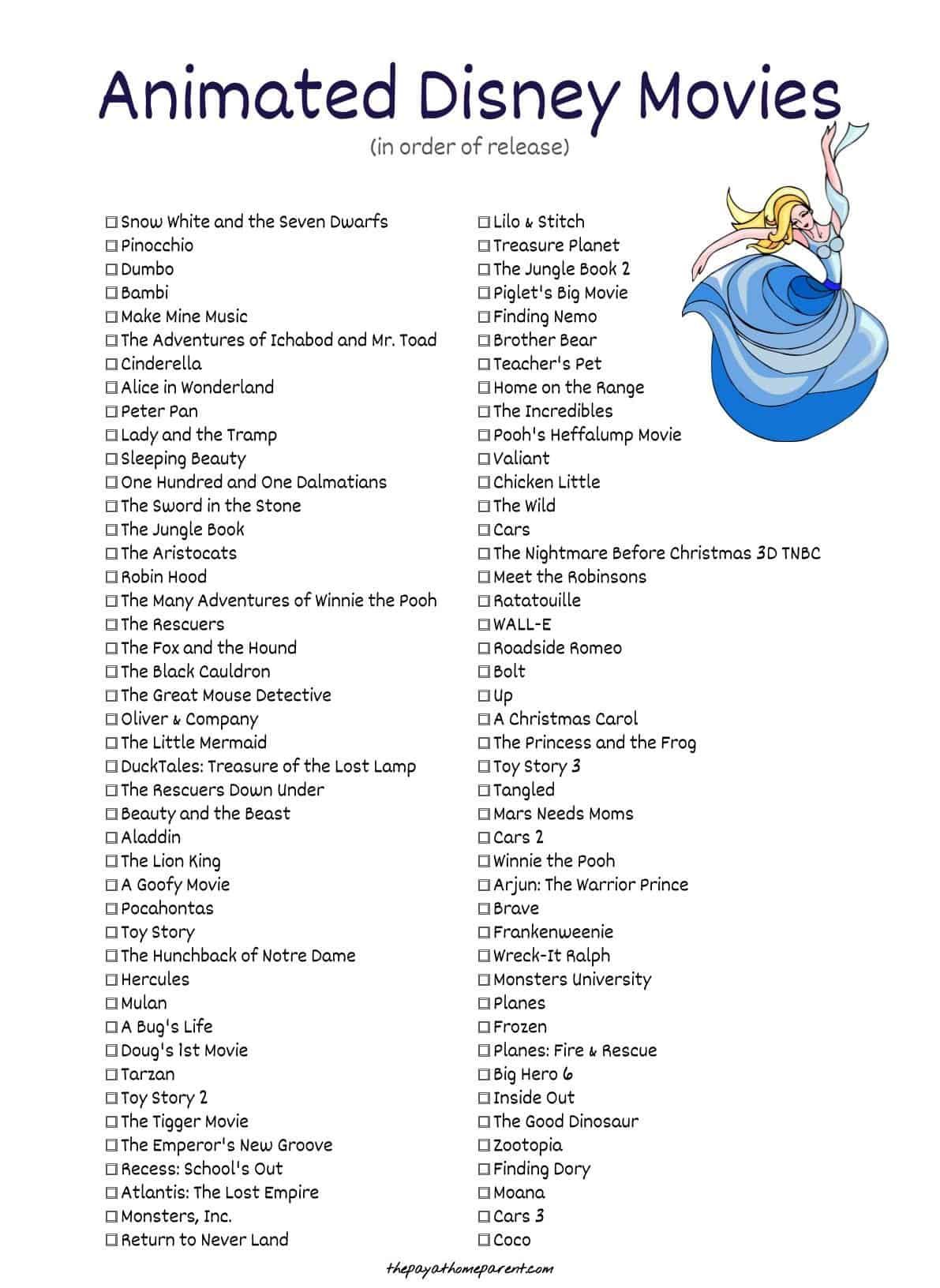 disney kids movies list