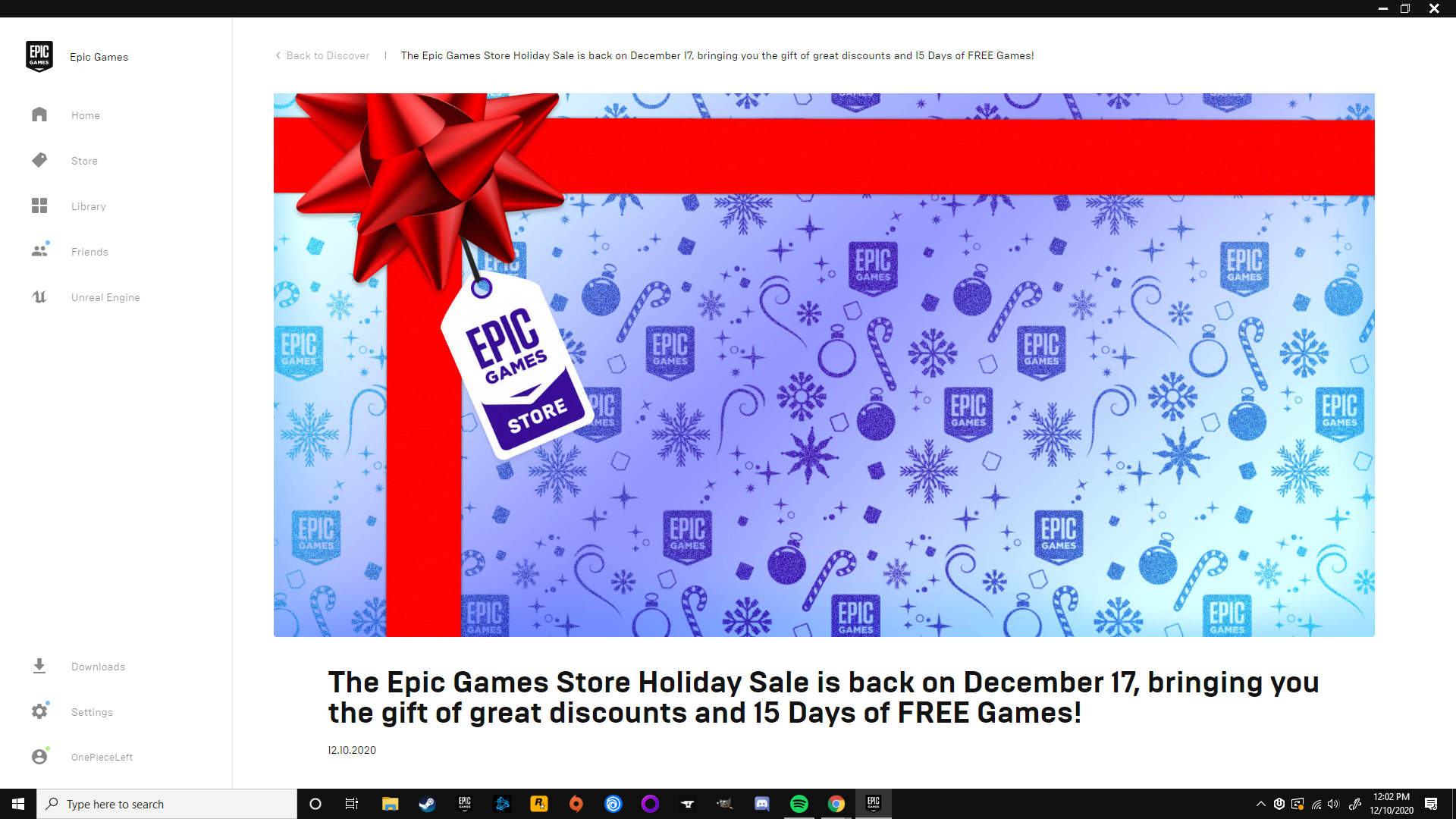 epic games christmas free games 2020 reddit