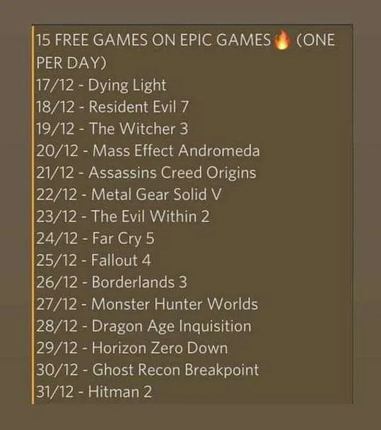 epic games store free games december 2020 leak