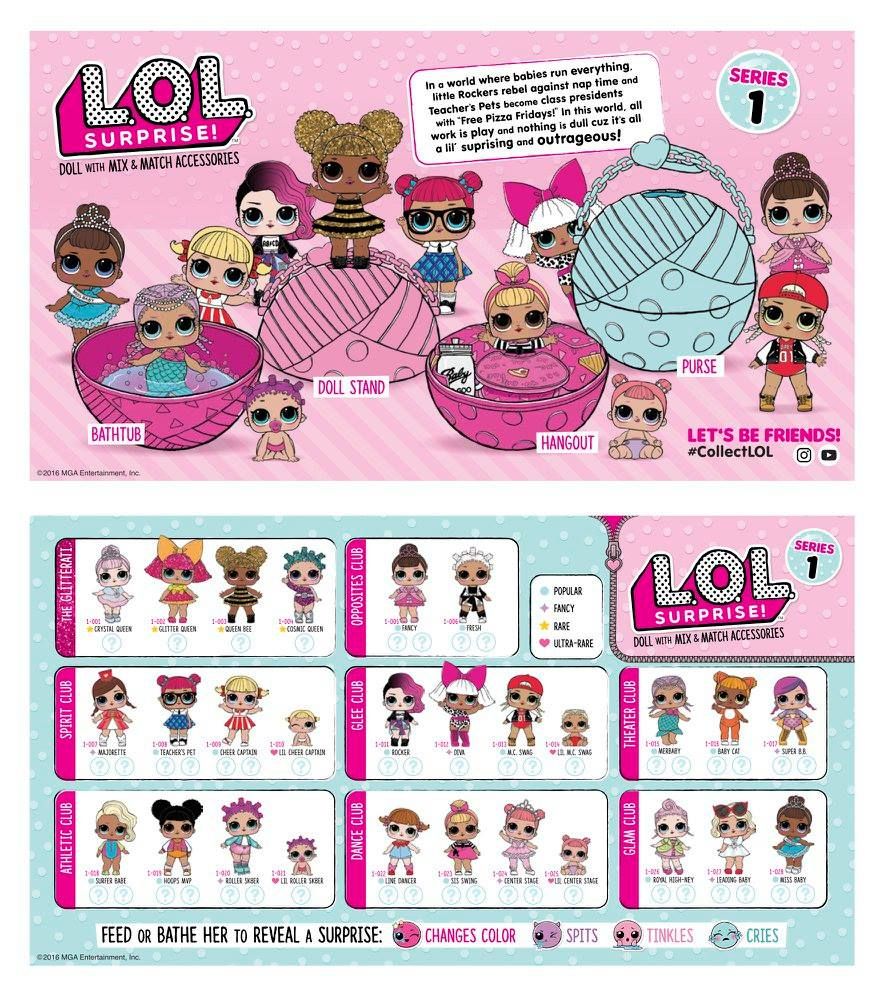 lol surprise dolls series 1 names