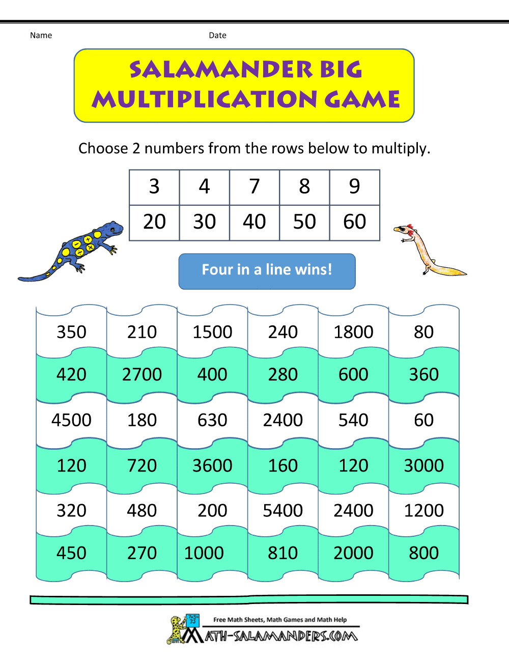 math games for grade 4 printable